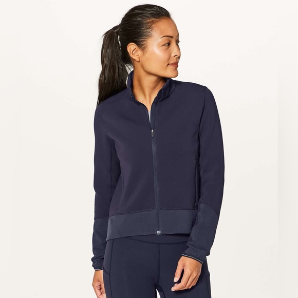 lululemon athletica Jackets & Blazers - Lululemon Athletica Cardio Squad Midnight Navy Blue Zip Up Jacket W4AF7S EUC 4